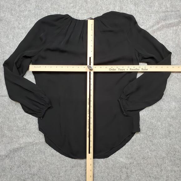 Diane Von Furstenberg Top Womens Small Silk Popover Balloon Long Sleeve Blouse - Picture 7 of 10